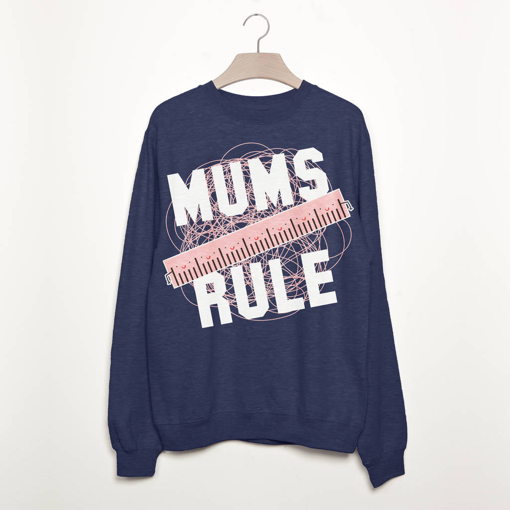 Mums Rule Print Casual Sweatshirt