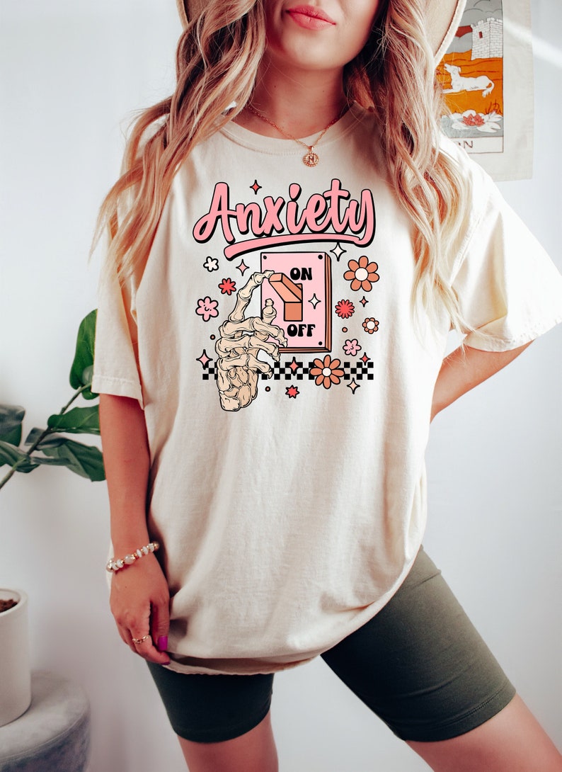 Anxiety On Off Cute Mental Health Awareness T-shirt