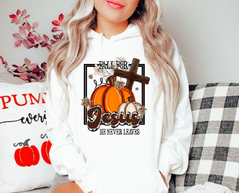 He Never Leaves Pumpkin Sweatshirt