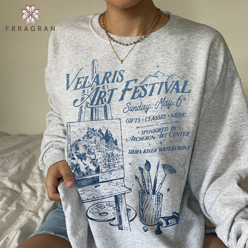 Velaris Art Festival Letter Print Sweatshirt