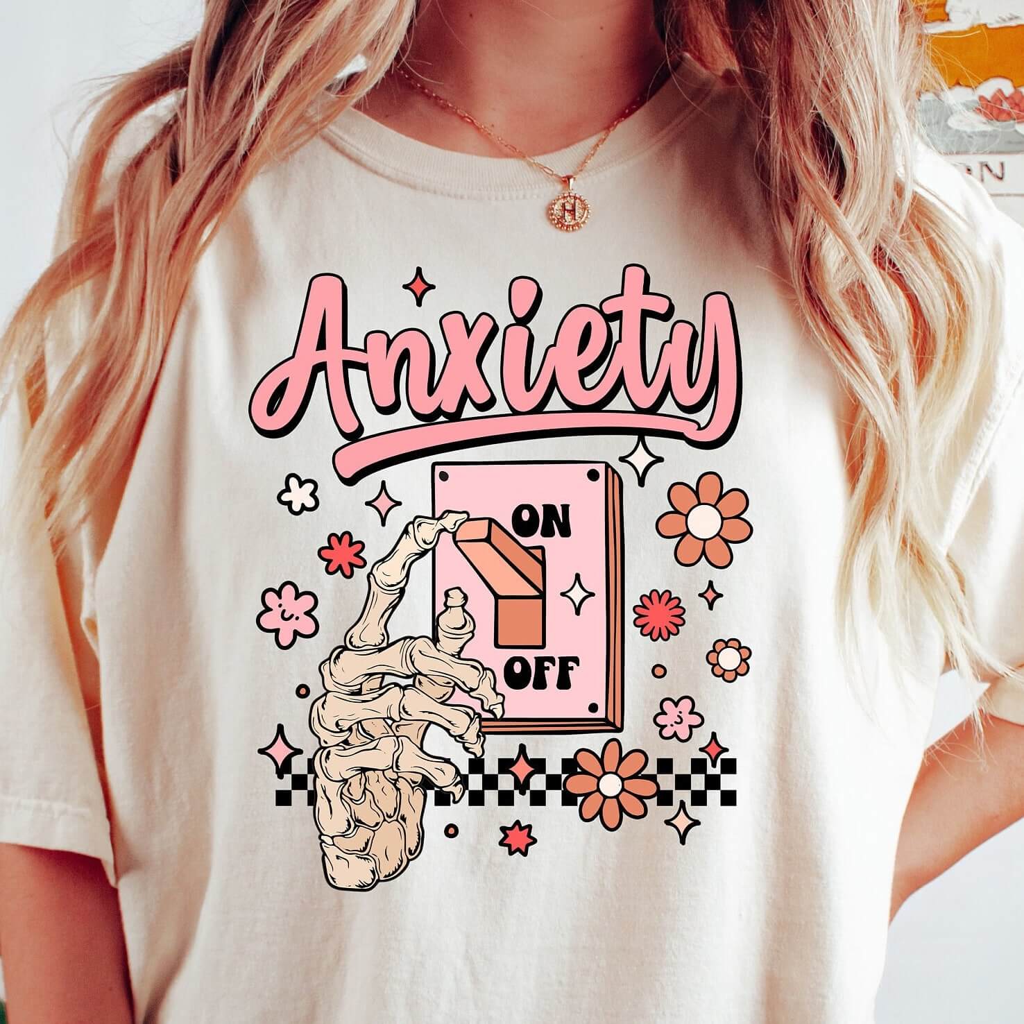 Anxiety On Off Cute Mental Health Awareness T-shirt